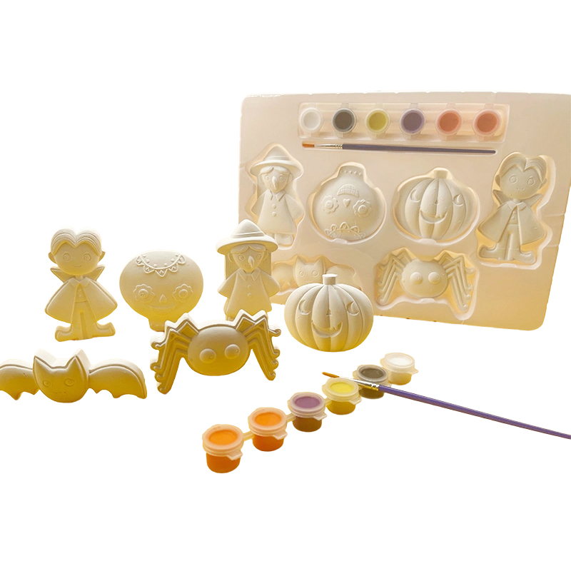 Kit di creatività artigianale in gesso per Halloween per bambini