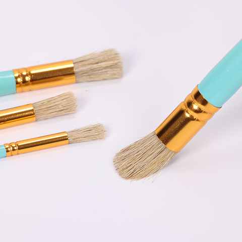 Set di pennelli per stencil a cupola in setola naturale in legno per pittura ad olio acrilico, acquerello, artigianato fai-da-te